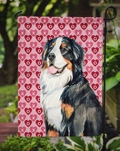Load image into Gallery viewer, Bernese Mountain Dog Hearts Love and Valentine's Day Portrait Garden Flag – Decorative Outdoor Yard Flag