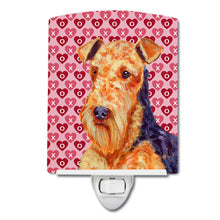 Load image into Gallery viewer, Airedale Hearts Love and Valentine's Day Portrait Ceramic Night Light LH9156CNL