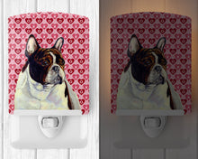 Load image into Gallery viewer, French Bulldog Hearts Love and Valentine's Day Portrait Ceramic Night Light LH9157CNL