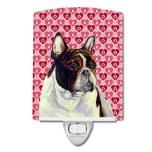 Load image into Gallery viewer, French Bulldog Hearts Love and Valentine's Day Portrait Ceramic Night Light LH9157CNL