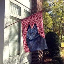 Load image into Gallery viewer, Schipperke Hearts Love and Valentine's Day Portrait Flag Canvas House Size