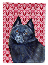 Load image into Gallery viewer, Schipperke Hearts Love and Valentine's Day Portrait Flag Canvas House Size