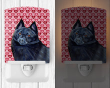 Load image into Gallery viewer, Schipperke Hearts Love and Valentine's Day Portrait Ceramic Night Light LH9159CNL
