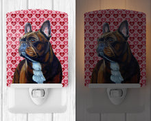 Load image into Gallery viewer, French Bulldog Hearts Love and Valentine's Day Portrait Ceramic Night Light LH9160CNL