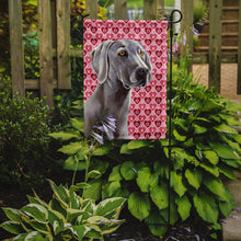 Load image into Gallery viewer, Weimaraner Hearts Love and Valentine's Day Portrait Garden Flag – Decorative Outdoor Yard Flag
