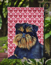Load image into Gallery viewer, Brussels Griffon Hearts Love and Valentine's Day Portrait Garden Flag – Decorative Outdoor Yard Flag