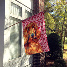 Load image into Gallery viewer, Irish Setter Hearts Love and Valentine's Day Portrait Flag Canvas House Size