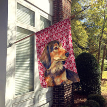 Load image into Gallery viewer, Dachshund Hearts Love Valentine's Day Flag Canvas House Size