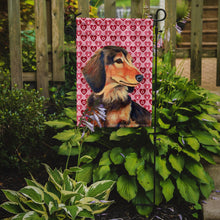 Load image into Gallery viewer, Dachshund Hearts Love and Valentine's Day Portrait Garden Flag – Decorative Outdoor Yard Flag