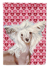 Load image into Gallery viewer, Chinese Crested Hearts Love and Valentine's Day Portrait Flag Canvas House Size
