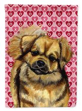 Load image into Gallery viewer, Tibetan Spaniel Hearts Love and Valentine's Day Portrait Flag Canvas House Size