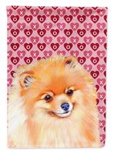 Load image into Gallery viewer, Pomeranian Hearts Love and Valentine's Day Portrait Flag Canvas House Size