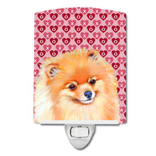 Load image into Gallery viewer, Pomeranian Hearts Love and Valentine's Day Portrait Ceramic Night Light LH9170CNL