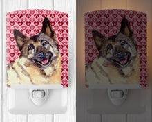 Load image into Gallery viewer, Norwegian Elkhound Hearts Love and Valentine's Day Portrait Ceramic Night Light LH9173CNL
