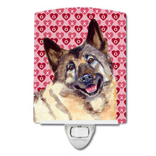 Load image into Gallery viewer, Norwegian Elkhound Hearts Love and Valentine's Day Portrait Ceramic Night Light LH9173CNL