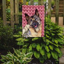 Load image into Gallery viewer, Norwegian Elkhound Hearts Love and Valentine's Day Portrait Garden Flag – Decorative Outdoor Yard Flag