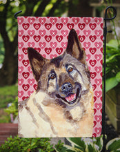 Load image into Gallery viewer, Norwegian Elkhound Hearts Love and Valentine's Day Portrait Garden Flag – Decorative Outdoor Yard Flag