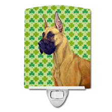 Load image into Gallery viewer, Great Dane St. Patrick's Day Shamrock Portrait Ceramic Night Light LH9175CNL