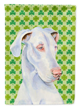 Load image into Gallery viewer, Great Dane St. Patrick's Day Shamrock Portrait Garden Flag – Decorative Outdoor Yard Flag