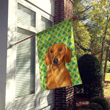 Load image into Gallery viewer, Dachshund St. Patrick's Day Shamrock Portrait Flag Canvas House Size