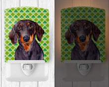 Load image into Gallery viewer, Dachshund St. Patrick's Day Shamrock Portrait Ceramic Night Light LH9178CNL