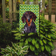 Load image into Gallery viewer, Dachshund St. Patrick's Day Shamrock Portrait Garden Flag – Decorative Outdoor Yard Flag