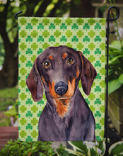 Load image into Gallery viewer, Dachshund St. Patrick's Day Shamrock Portrait Garden Flag – Decorative Outdoor Yard Flag