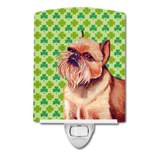 Load image into Gallery viewer, Brussels Griffon St. Patrick's Day Shamrock Portrait Ceramic Night Light LH9179CNL