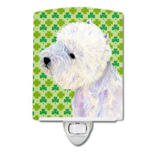 Load image into Gallery viewer, Westie St. Patrick's Day Shamrock Portrait Ceramic Night Light LH9180CNL