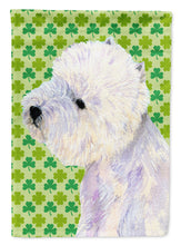 Load image into Gallery viewer, Westie St. Patrick's Day Shamrock Portrait Garden Flag – Decorative Outdoor Yard Flag