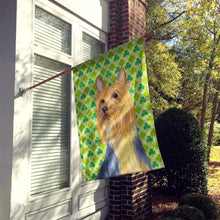 Load image into Gallery viewer, Silky Terrier St. Patrick's Day Shamrock Portrait Flag Canvas House Size