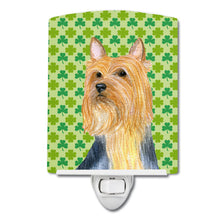 Load image into Gallery viewer, Silky Terrier St. Patrick's Day Shamrock Portrait Ceramic Night Light LH9181CNL