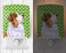 Load image into Gallery viewer, Australian Shepherd St. Patrick's Day Shamrock Ceramic Night Light LH9183CNL