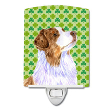 Load image into Gallery viewer, Australian Shepherd St. Patrick's Day Shamrock Ceramic Night Light LH9183CNL