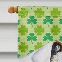 Load image into Gallery viewer, Bulldog English St. Patrick's Day Shamrock Flag Canvas House Size