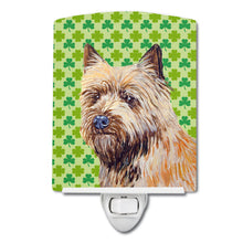 Load image into Gallery viewer, Cairn Terrier St. Patrick's Day Shamrock Portrait Ceramic Night Light LH9185CNL