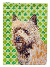 Load image into Gallery viewer, Cairn Terrier St. Patrick's Day Shamrock Portrait Garden Flag – Decorative Outdoor Yard Flag