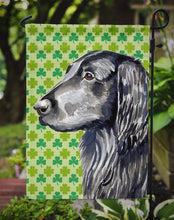 Load image into Gallery viewer, Flat Coated Retriever St. Patrick's Day Shamrock Portrait Garden Flag – Decorative Outdoor Yard Flag