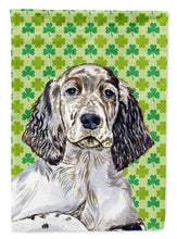 Load image into Gallery viewer, English Setter St. Patrick's Day Shamrock Portrait Garden Flag – Decorative Outdoor Yard Flag