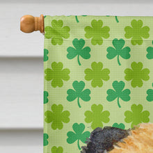 Load image into Gallery viewer, Border Terrier St. Patrick's Day Shamrock Portrait Flag Canvas House Size