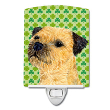 Load image into Gallery viewer, Border Terrier St. Patrick's Day Shamrock Portrait Ceramic Night Light LH9188CNL
