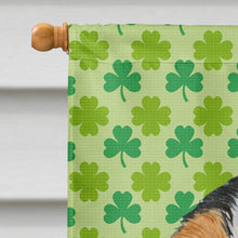 Load image into Gallery viewer, Cavalier Spaniel St. Patrick's Day Shamrock Portrait Flag Canvas House Size