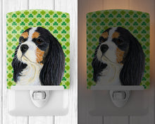 Load image into Gallery viewer, Cavalier Spaniel St. Patrick's Day Shamrock Portrait Ceramic Night Light LH9189CNL