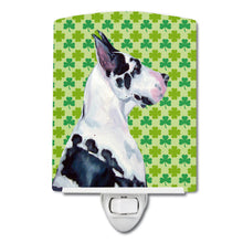 Load image into Gallery viewer, Great Dane St. Patrick's Day Shamrock Portrait Ceramic Night Light LH9191CNL