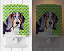 Load image into Gallery viewer, Basset Hound St. Patrick's Day Shamrock Portrait Ceramic Night Light LH9192CNL