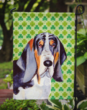 Load image into Gallery viewer, Basset Hound St. Patrick's Day Shamrock Portrait Garden Flag – Decorative Outdoor Yard Flag
