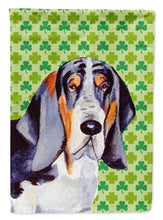 Load image into Gallery viewer, Basset Hound St. Patrick's Day Shamrock Portrait Garden Flag – Decorative Outdoor Yard Flag