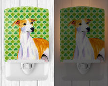 Load image into Gallery viewer, Whippet St. Patrick's Day Shamrock Portrait Ceramic Night Light LH9193CNL
