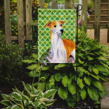 Load image into Gallery viewer, Whippet St. Patrick's Day Shamrock Portrait Garden Flag – Decorative Outdoor Yard Flag