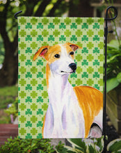 Load image into Gallery viewer, Whippet St. Patrick's Day Shamrock Portrait Garden Flag – Decorative Outdoor Yard Flag